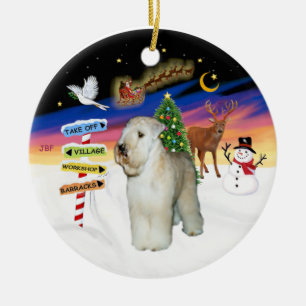 Xmas Signs - Wheaten Terrier #9 Ceramic Tree Decoration