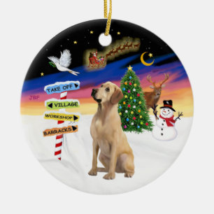 Xmas Signs - Yellow Labrador Ceramic Tree Decoration