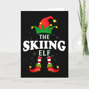 Xmas Skiing Elf Family Matching Christmas Pajama Card
