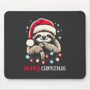 Xmas Sloth Festive Santa Mouse Mat