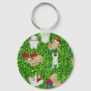 xmas sloth key ring