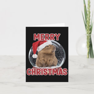 Xmas Snow Globe Merry Christmas Capybara Card