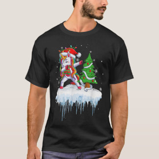 XMas Snow Winter Christmas Fairy Lights Unicorn Da T-Shirt