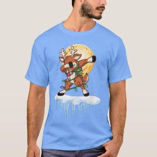 XMas Snow Winter Time Fairy Lights Reindeer Dab  T-Shirt
