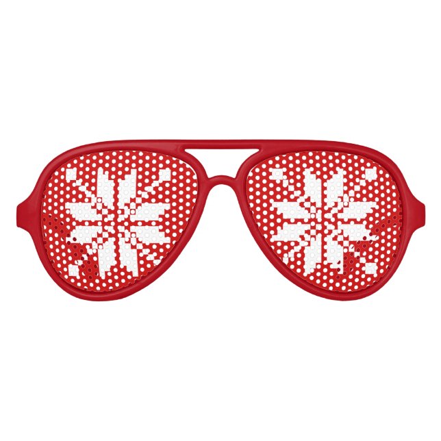Xmas Snowflake Christmas Pattern Aviator Sunglasses (Front)