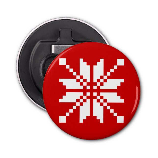 Xmas Snowflake Christmas Pattern Bottle Opener (Front)