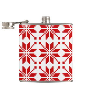 Xmas Snowflake Christmas Pattern Hip Flask