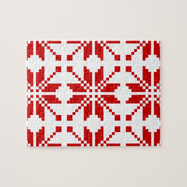 Xmas Snowflake Christmas Pattern Jigsaw Puzzle (Horizontal)