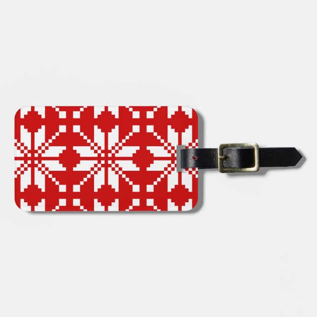 Xmas Snowflake Christmas Pattern Luggage Tag (Front Horizontal)