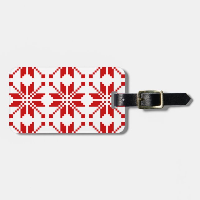 Xmas Snowflake Christmas Pattern Luggage Tag (Front Horizontal)