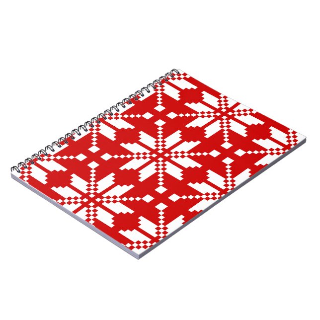 Xmas Snowflake Christmas Pattern Notebook (Left Side)