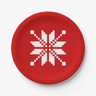Xmas Snowflake Christmas Pattern Paper Plate