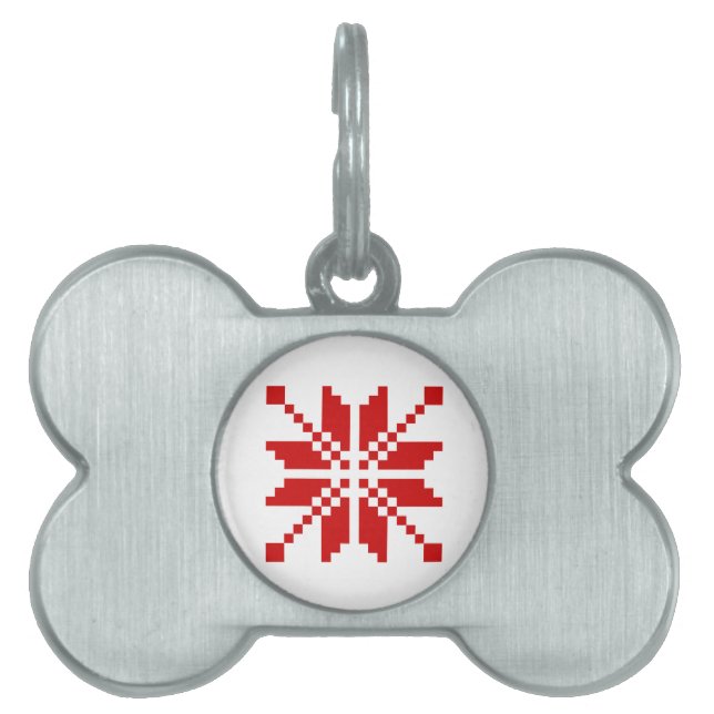 Xmas Snowflake Christmas Pattern Pet ID Tag (Front)