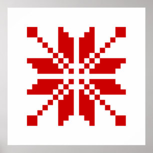 Xmas Snowflake Christmas Pattern Poster
