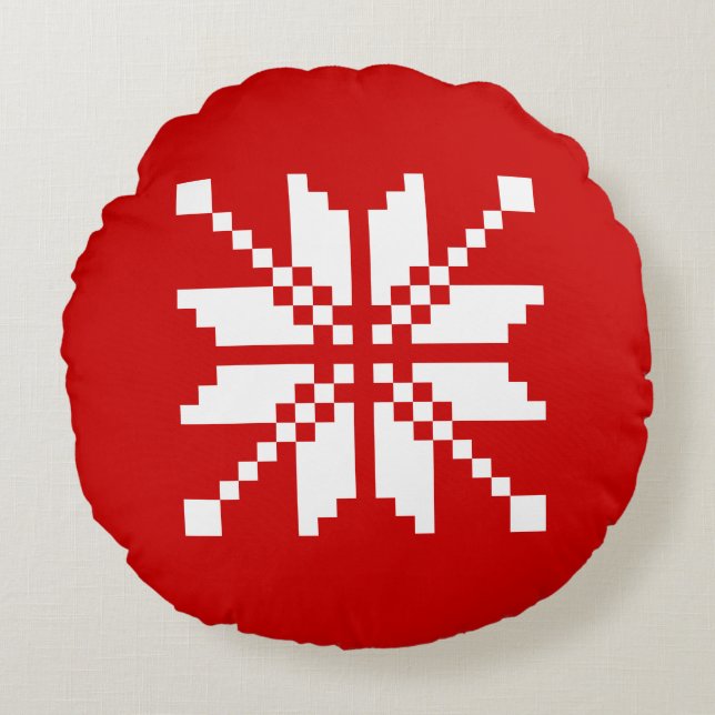 Xmas Snowflake Christmas Pattern Round Cushion (Front)