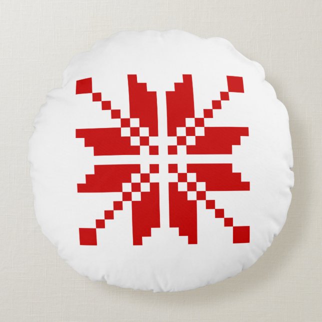 Xmas Snowflake Christmas Pattern Round Cushion (Front)