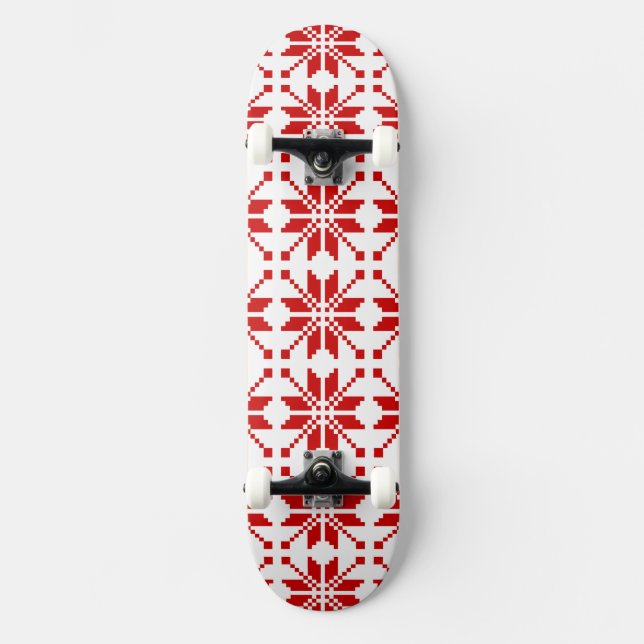 Xmas Snowflake Christmas Pattern Skateboard (Front)