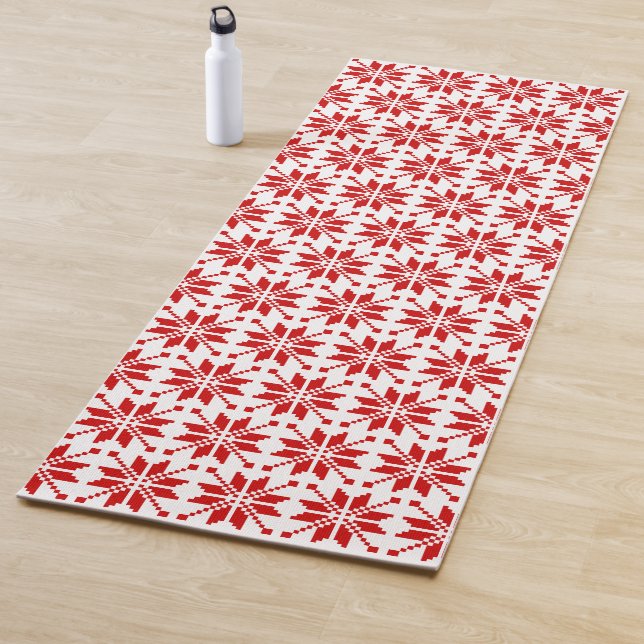 Xmas Snowflake Christmas Pattern Yoga Mat (In Situ)