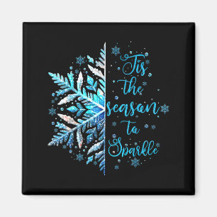 Xmas Snowflake Tis The Season Cozy Season Merry Ch Magnet