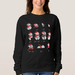 Xmas Snowman Santa Hat Fractions Math Teacher Chri Sweatshirt