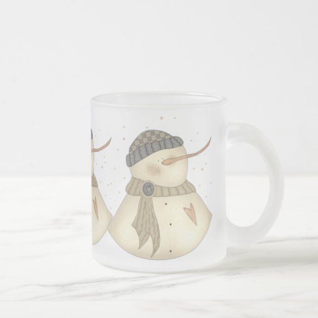 Xmas Snowmans Heart Mug (Right)