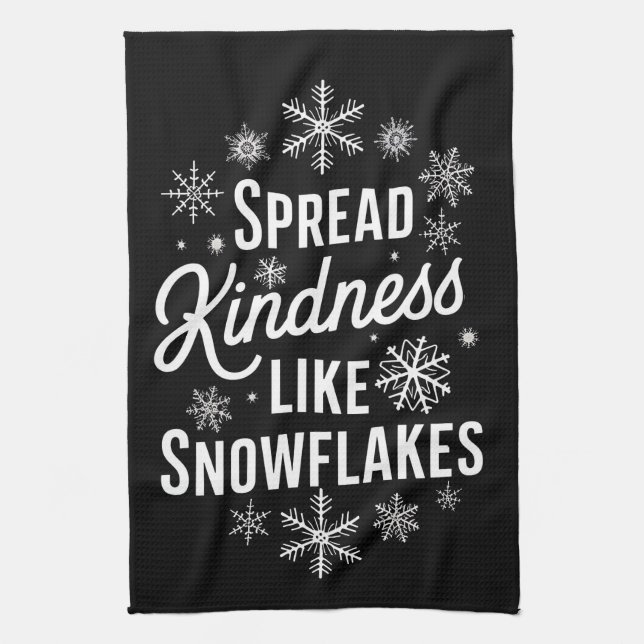 Xmas Spread Kindness Like Snowflakes Christmas  Tea Towel (Vertical)