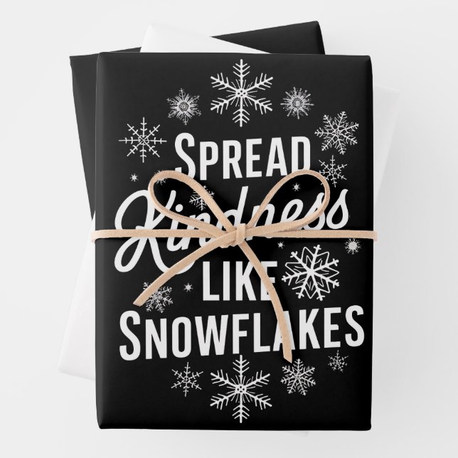 Xmas Spread Kindness Like Snowflakes Christmas  Wrapping Paper Sheet (In situ)