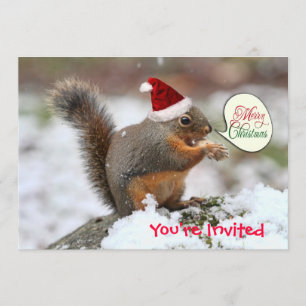 Xmas Squirrel in Snow Invitation