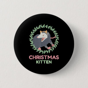 Xmas Ssum Kitten - Creepy Cute Pastel Goth Christm 6 Cm Round Badge