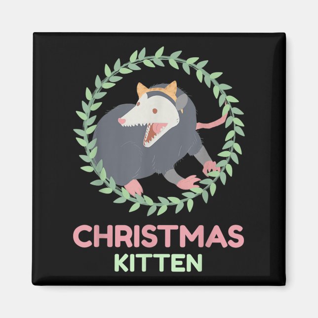 Xmas Ssum Kitten - Creepy Cute Pastel Goth Christm Magnet (Front)