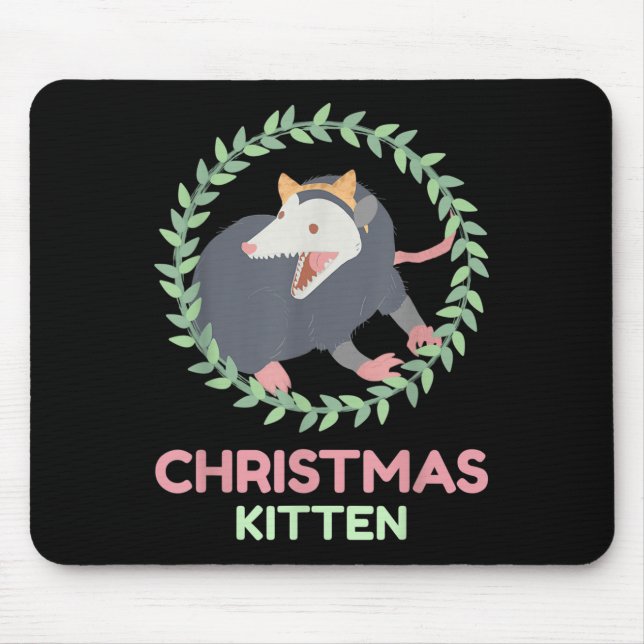 Xmas Ssum Kitten - Creepy Cute Pastel Goth Christm Mouse Mat (Front)