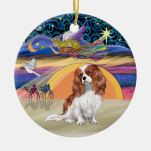 Xmas Star - Blenheim Cavalier King Charles Ceramic Tree Decoration