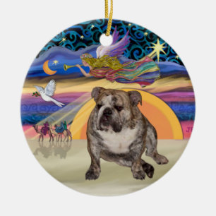 Xmas Star - English Bulldog 2 Ceramic Tree Decoration