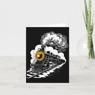 Xmas Steam Engine Train Vintage Conductor Men Boys Card