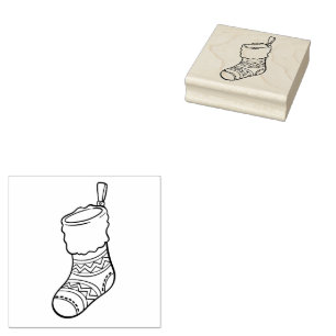 Xmas Stocking Rubber Stamp