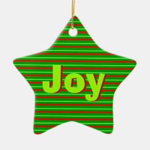 Xmas Stripe Ceramic Tree Decoration