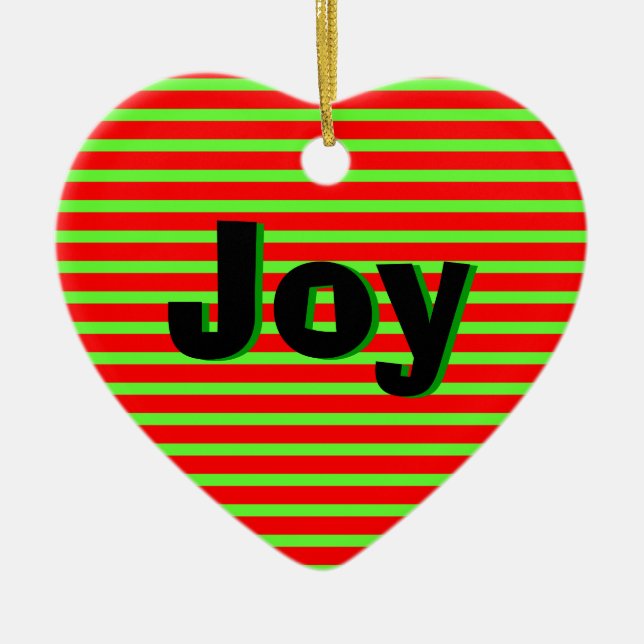 Xmas Stripe Ceramic Tree Decoration (Front)