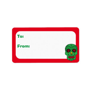 Xmas Sugar Skulls Label