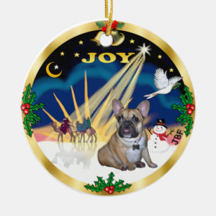 Xmas Sunrise - French Bulldog Puppy Ceramic Tree Decoration