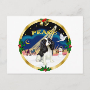 Xmas Sunrise - Tri Colour Cavalier King Charles Holiday Postcard