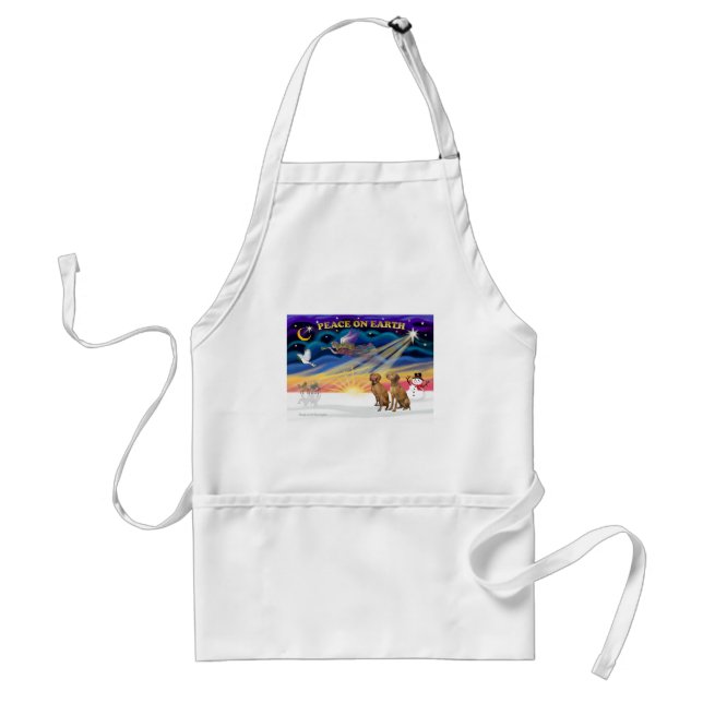 Xmas Sunrise - Two Vizslas Standard Apron (Front)