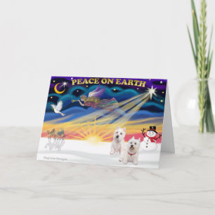 Xmas Sunrise — Two West Highland Terriers Holiday Card