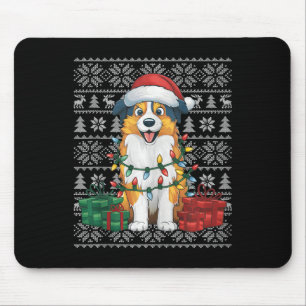 Xmas Sweater Style Ugly Australian Shepherd Dog Ch Mouse Mat