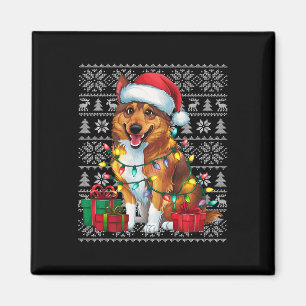 Xmas Sweater Style Ugly Norwegian Elkhound Dog Chr Magnet