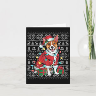 Xmas Sweater Style Ugly Santa Basenji Dog Christma Card