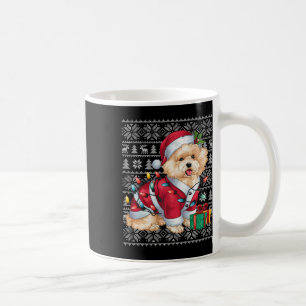 Xmas Sweater Style Ugly Santa Bichon Frise Dog Chr Coffee Mug