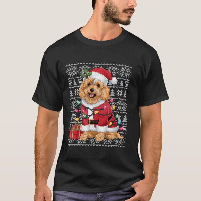 Xmas Sweater Style Ugly Santa Cockapoo Dog Christm (Front)