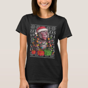 Xmas Sweater Style Ugly Santa Hat Baboon Christmas