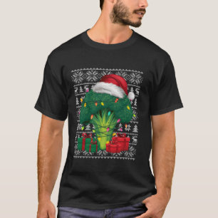 Xmas Sweater Style Ugly Santa Hat Broccoli Christm