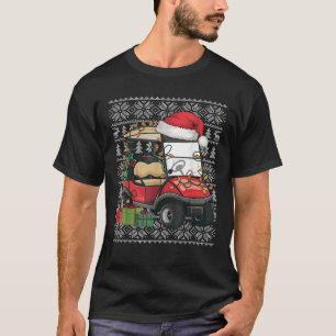 Xmas Sweater Style Ugly Santa Hat Golf Cart Christ